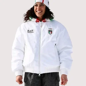 Milano Cortina 2026 Winter Olympic Federica Brignone Team Italy EA7 White Jacket