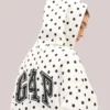 Shop Relaxed Gap Polka Dot Mini-Logo Cropped White Fleece Hoodie