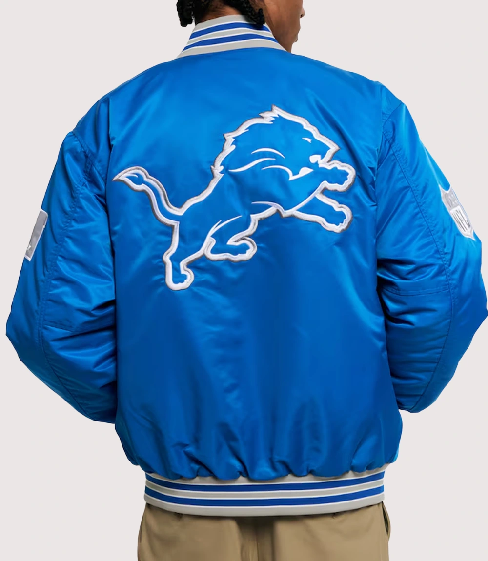 Detroit Lions Golf Wang Blue Full-Snap Bomber Jacket