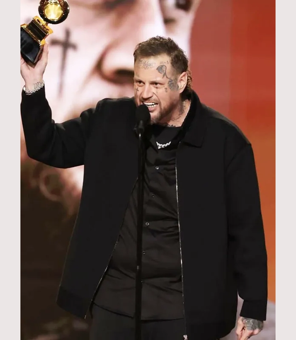 Shop Grammy Award 2026 Jelly Roll Black Zip-up Jacket