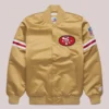 Shop Starter x Homage 49ers Heavyweight Satin Varsity Jacket Gold