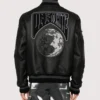Ivy Carter Super Bowl LX OFF-White Black Leather Varsity Jacket
