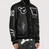 Super Bowl LX Ivy Carter Leather Varsity Jacket Black