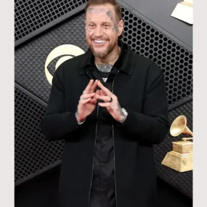 Grammy Award 2026 Jelly Roll Black Zip-up Jacket