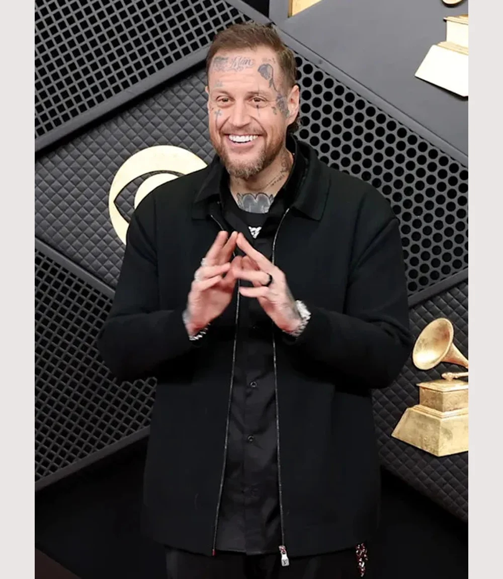Grammy Award 2026 Jelly Roll Black Zip-up Jacket