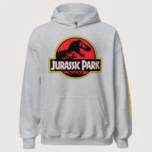 Jurassic Park Logo Hoodie Grey