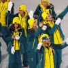 Milano Cortina 2026 Winter Olympics Opening Ceremony Team Australia Full-Zip Green Hooded Jacket