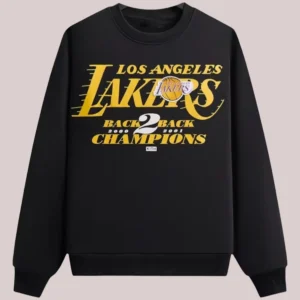 Shop Los Angeles Lakers Kith x NBA All-Star Nelson Black Fleece Crewneck Sweatshirt