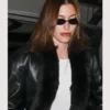 LA 2026 Hailey Bieber Copped Leather Jacket