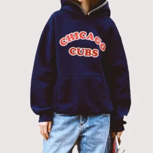 Shop Madhappy x MLB Chicago Cubs Cooper Applique Pullover Blue Hoodie For Unisex