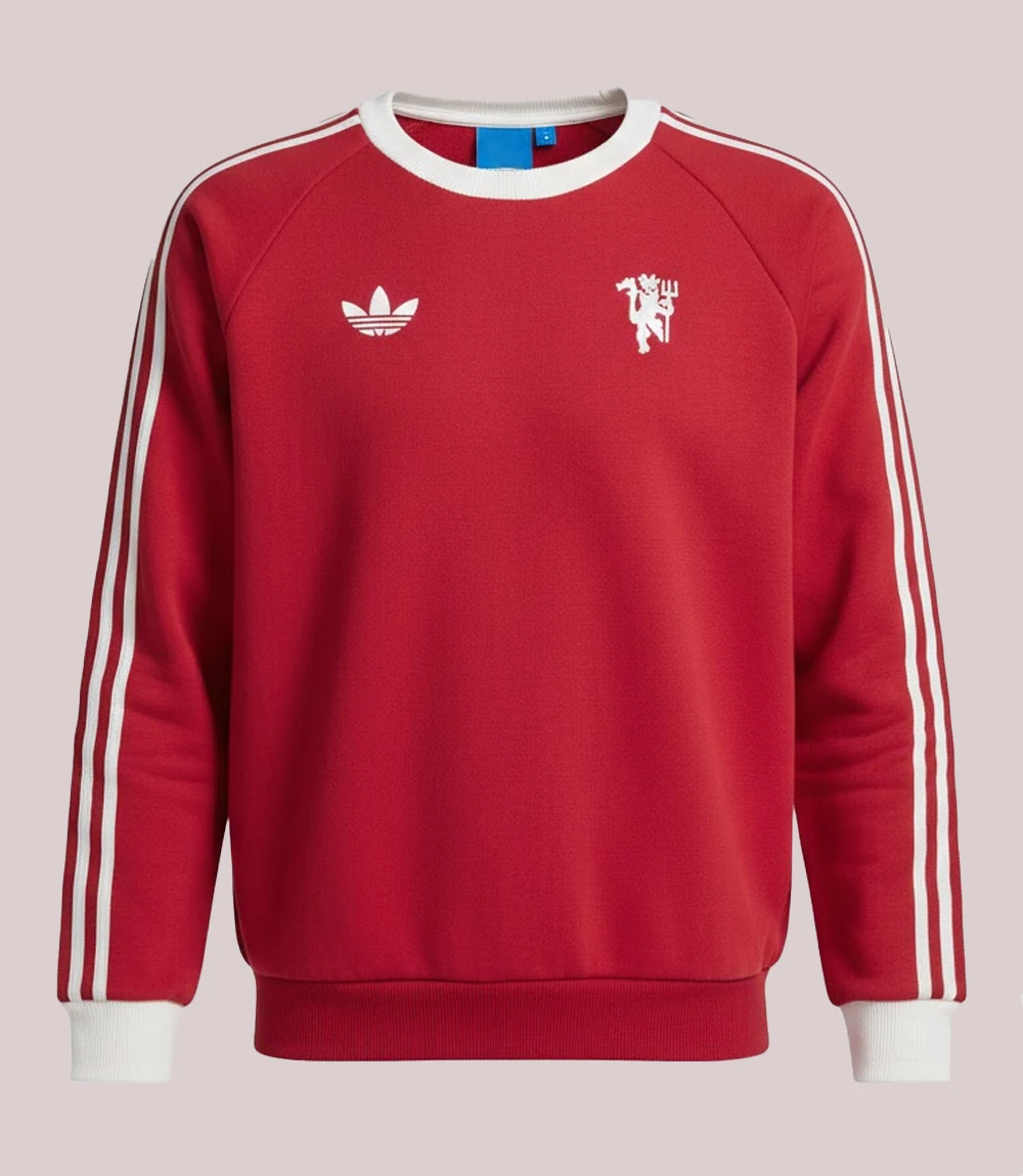 adidas x Manchester United Originals 3-Stripes Red Sweatshirt
