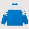 Mitchell & Ness Detroit Lions Blue Head Coach Lightweight Full-Snap Satin Varsity Bomber Jacket