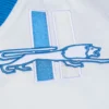 Unisex Mitchell & Ness Detroit Lions Blue Head Coach Lightweight Full-Snap Satin Bomber Jacket