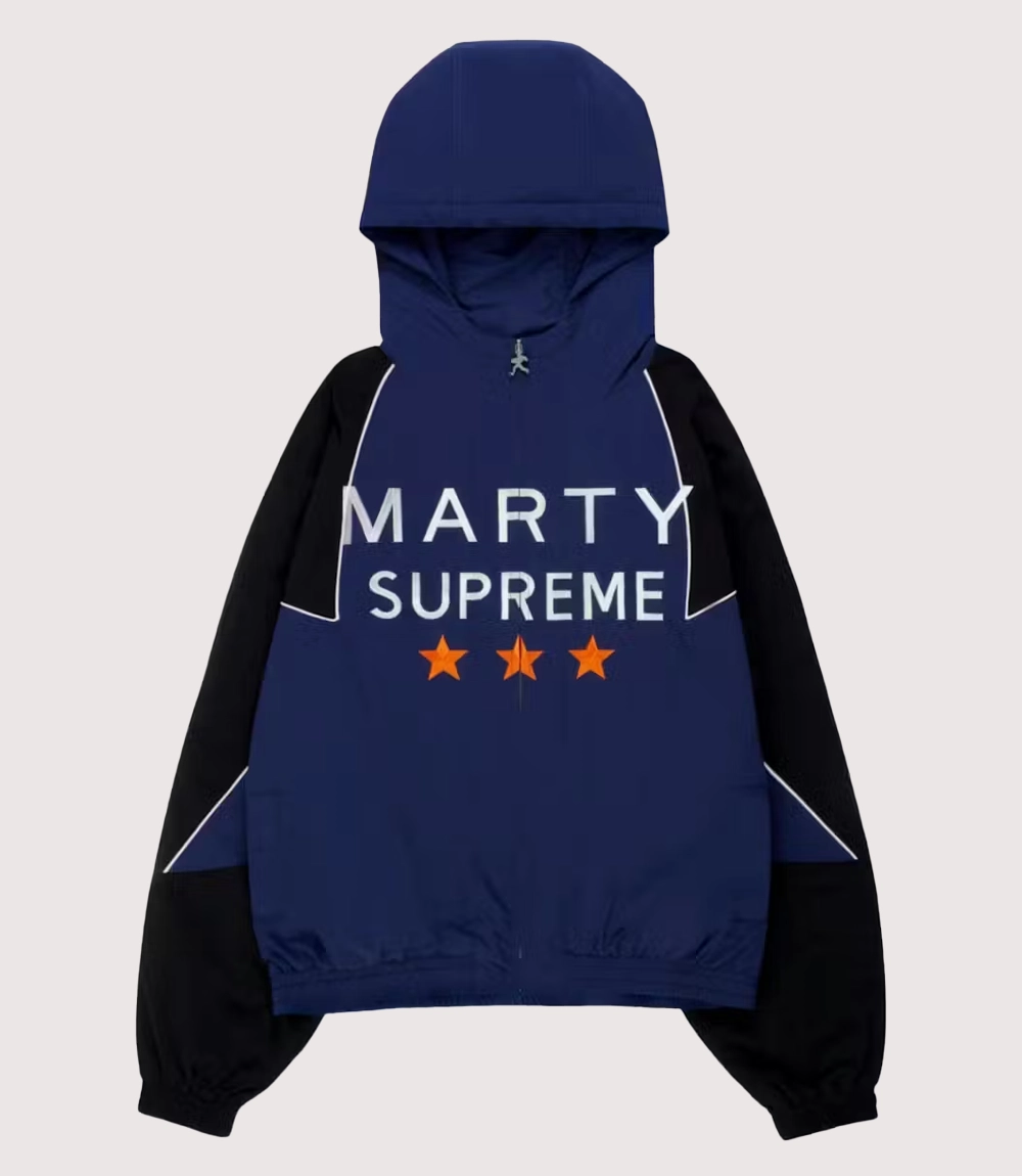 Unisex NAHMIAS x Marty Supreme A24 Classic Warm Up Hooded Jacket Navy