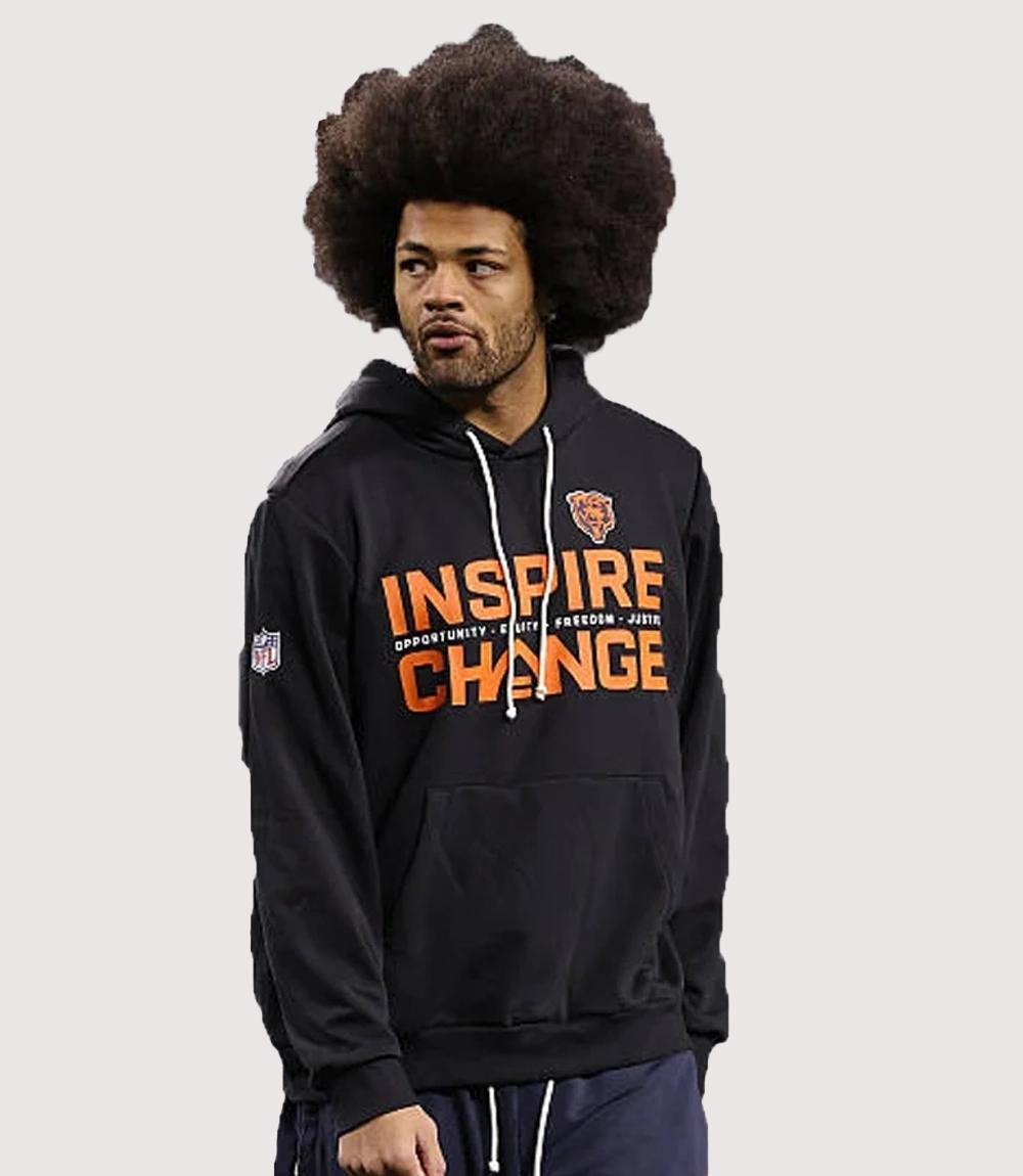 NFL 2025 Chicago Bears Nike Inspire Change Black Pullover Hoodie