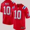 Drake Maye New England Patriots Nike Red Player Game Jersey