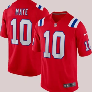 Drake Maye New England Patriots Nike Red Player Game Jersey