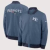 Nike Storm Blue New England Patriots 2025 Rivalries Collection Sideline Full-Zip Bomber Jacket