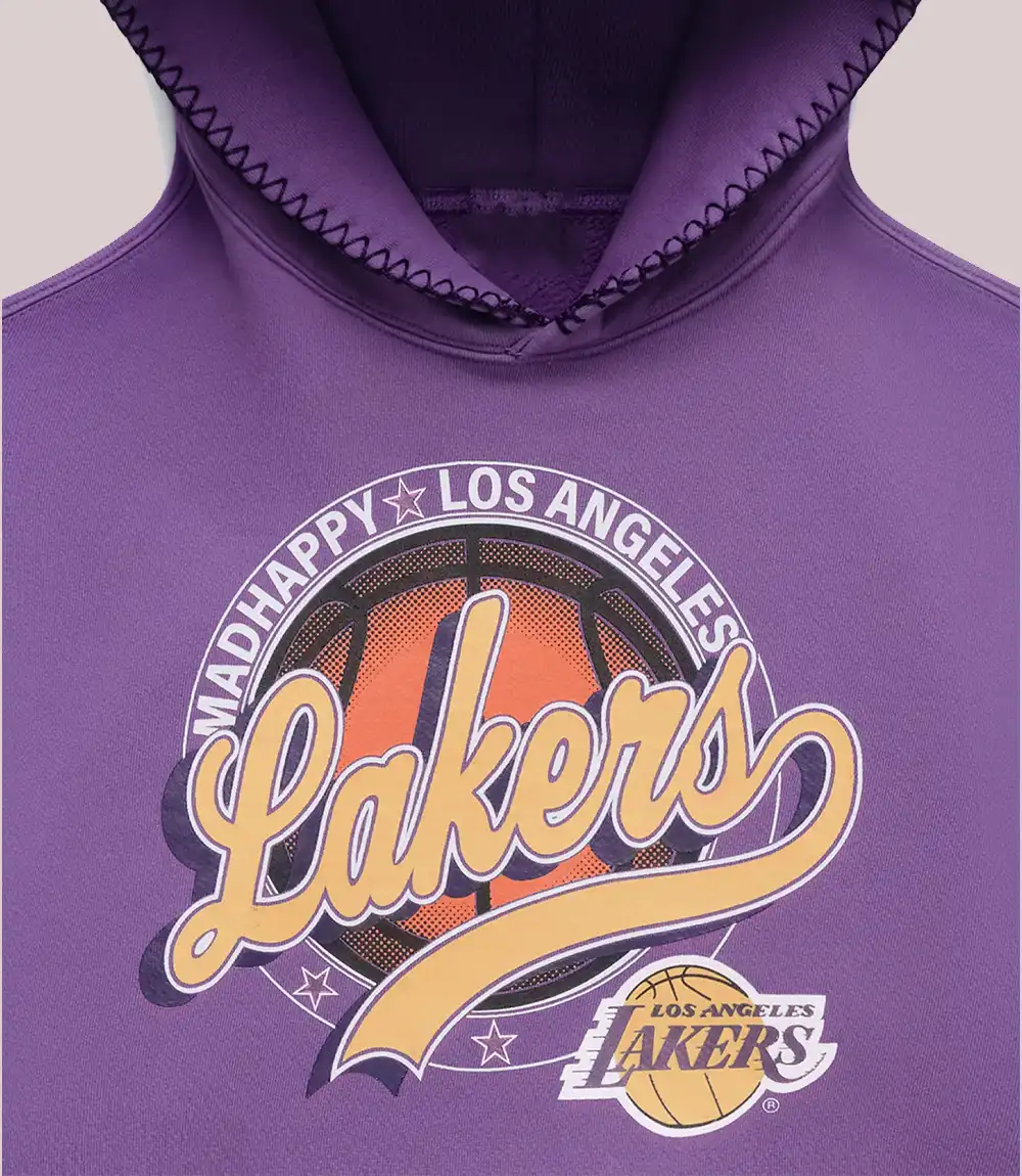 Shop Los Angeles Lakers x Madhappy Pullover Purple Fleece Hoodie
