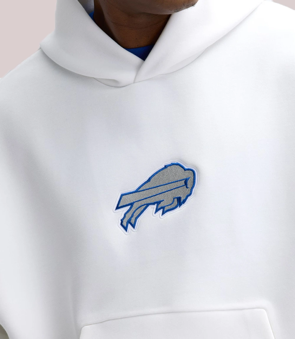 Buy 2025 Rivalries Collection Buffalo Bills Nike White Oversized Tech Fleece Pullover Hoodie