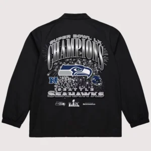 Seattle Seahawks Black Super Bowl LX Champions Coaches Jacket