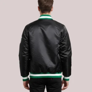 HOMAGE x Starter Jets Blackout Satin Varsity Jacket