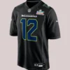 Seattle Seahawks 12s Nike Black Super Bowl LX Patch Jersey Black