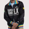 Unisex 2026 Super Bowl LX Starter Captain Full-Zip Black Satin Varsity Jacket
