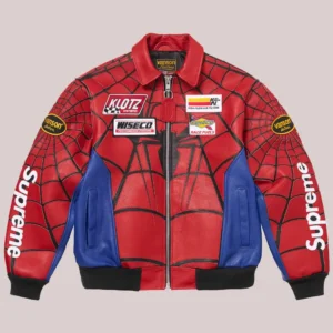 Supreme Spider Man Collection Zip-up Vanson Leather Jacket