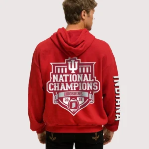 Unisex Aviator Nation Indiana Hoosiers 2025 National Champions Relaxed Pullover Red Fleece Hoodie
