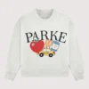 Grey Parke New York Graphic Mockneck Sweatshirt For Sale