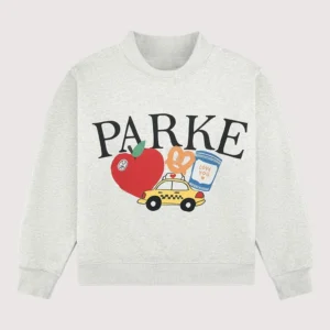 Grey Parke New York Graphic Mockneck Sweatshirt For Sale