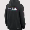 Seattle Seahawks Nike Black 2025 Crucial Catch Sideline Standard Issue Dri-FIT Hoodie