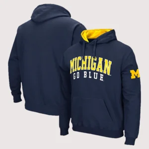 University of Michigan Wolverines Pullover Navy Blue Hoodie