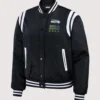 Women's Super Bowl LX Champions Seattle Seahawks WEAR by Erin Andrews Black Full-Snap Bomber Jacket