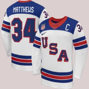 2026 Nike US Hockey Auston Matthews Away Replica Jersey White