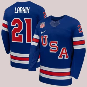 Shop Dylan Larkin Nike US Hockey 2026 Home Replica Jersey Royal