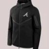 Atlanta Braves Nike Tech Fleece Raglan Full-Zip Windrunner Hoodie Black