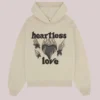 Broken Planet Heartless Love Pullover Fleece Hoodie Bone White