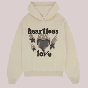 Broken Planet Heartless Love Pullover Fleece Hoodie Bone White