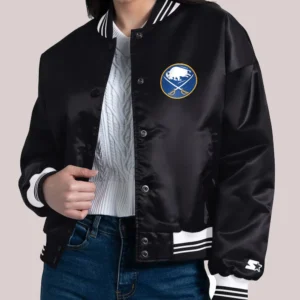 Women's Buffalo Sabres Round Team Logo Satin Varsity Jacket
