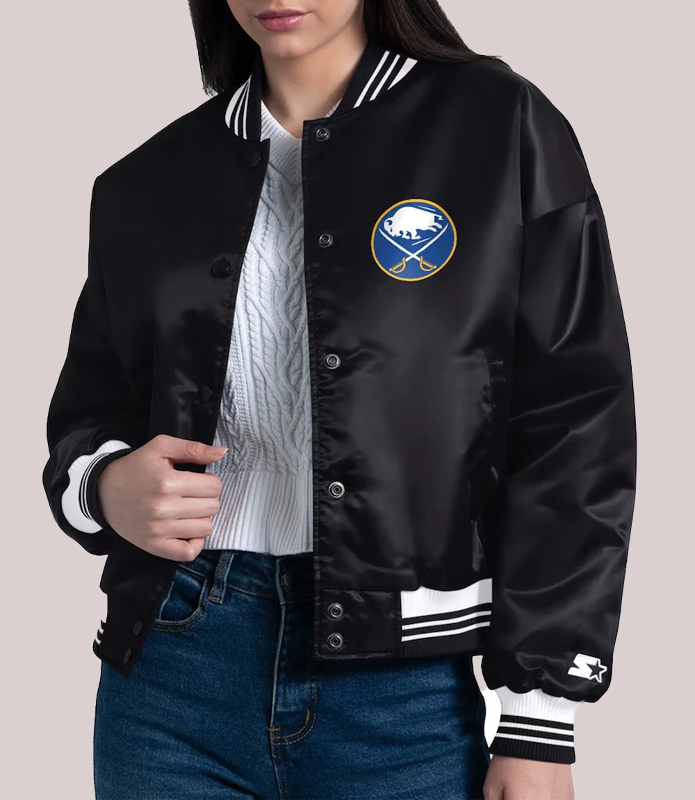 Women's Buffalo Sabres Round Team Logo Satin Varsity Jacket
