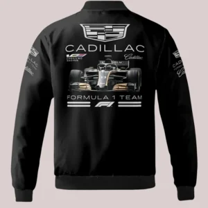 F1 Team Cadillac Black Bomber Racing Jacket