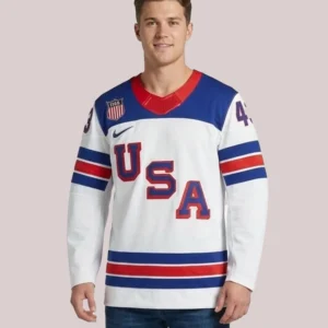 Shop Quinn Hughes Nike US Hockey 2026 Away Replica White Jersey