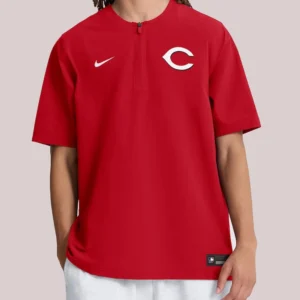 Cincinnati Reds Nike Authentic Collection Dri-FIT Quarter-Zip Red Windshirt