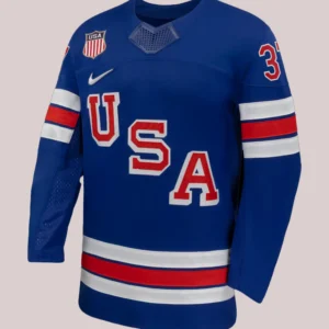 2026 Team USA Connor Hellebuyck Royal Blue Jersey