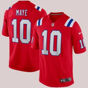 Team New England Patriots Drake Maye Nike Jersey Red