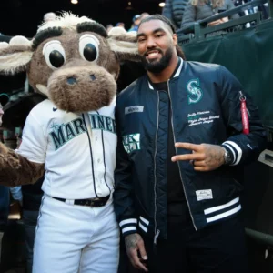 Leonard Williams New Era x Alpha Industries Seattle Mariners Navy Full-Zip Bomber Jacket