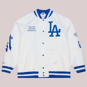 Mitchell & Ness Los Angeles Dodgers Cooperstown Collection Arctic Lightweight Satin Full-Snap White Jacket
