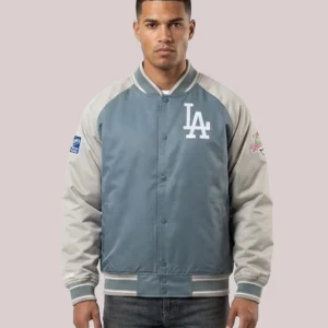 Mitchell & Ness Los Angeles Dodgers Thunderstorm Head Coach Grey Satin Jacket